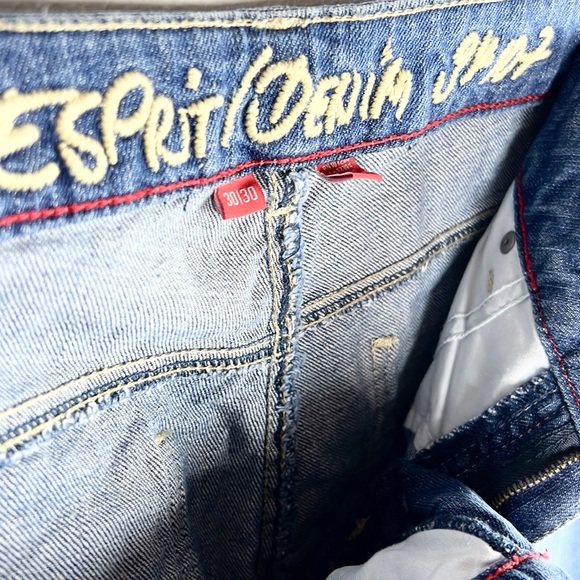 ESPRIT | 👖94107 Style Blue Light Wash Faded Low-Rise Bootcut Denim Jeans - Picture 8 of 9